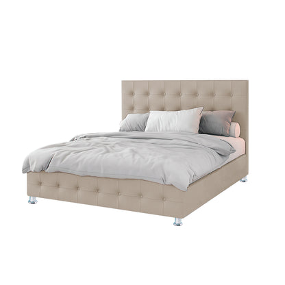 Base Cama Con Espaldar Semidoble Capital Beige