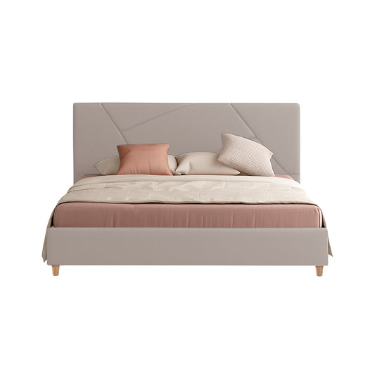 Base Cama Con Espaldar Queen Hampton Beige