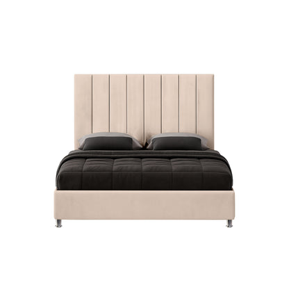 Base Cama Con Espaldar Doble Natura Beige