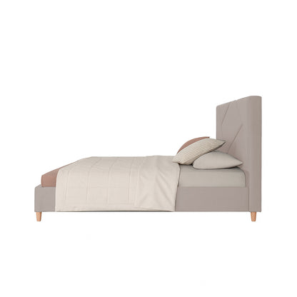 Base Cama Con Espaldar King Hampton Beige