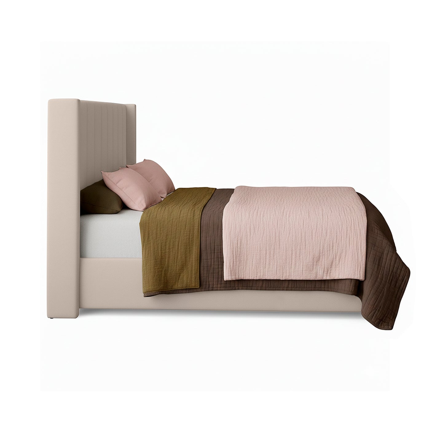 Base Cama Con Espaldar Queen Julieta Beige