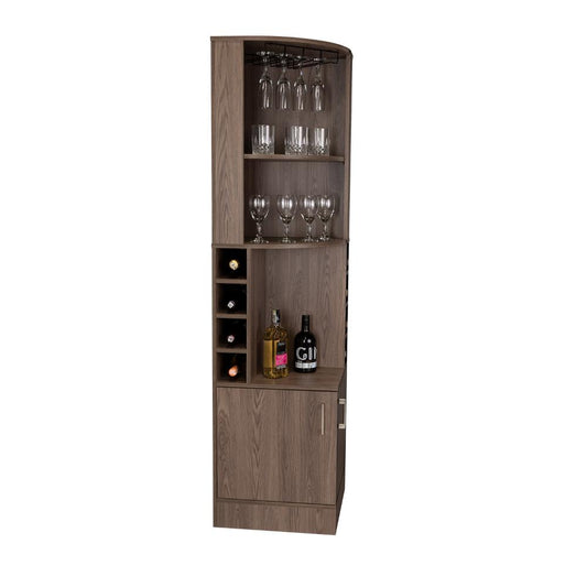 Bar Esquinero Mirari, Chocolate, Con Dos Puertas Y Espacio Porta Copas