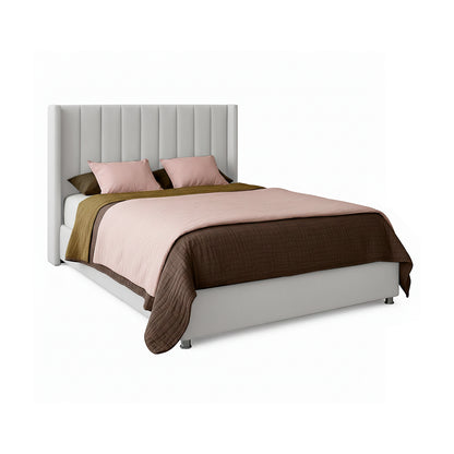 Base Cama con Espaldar + Colchon + Puff Baul Semidoble Julieta  blanco