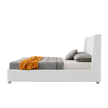 Base Cama Con Espaldar Queen Mousai Blanco