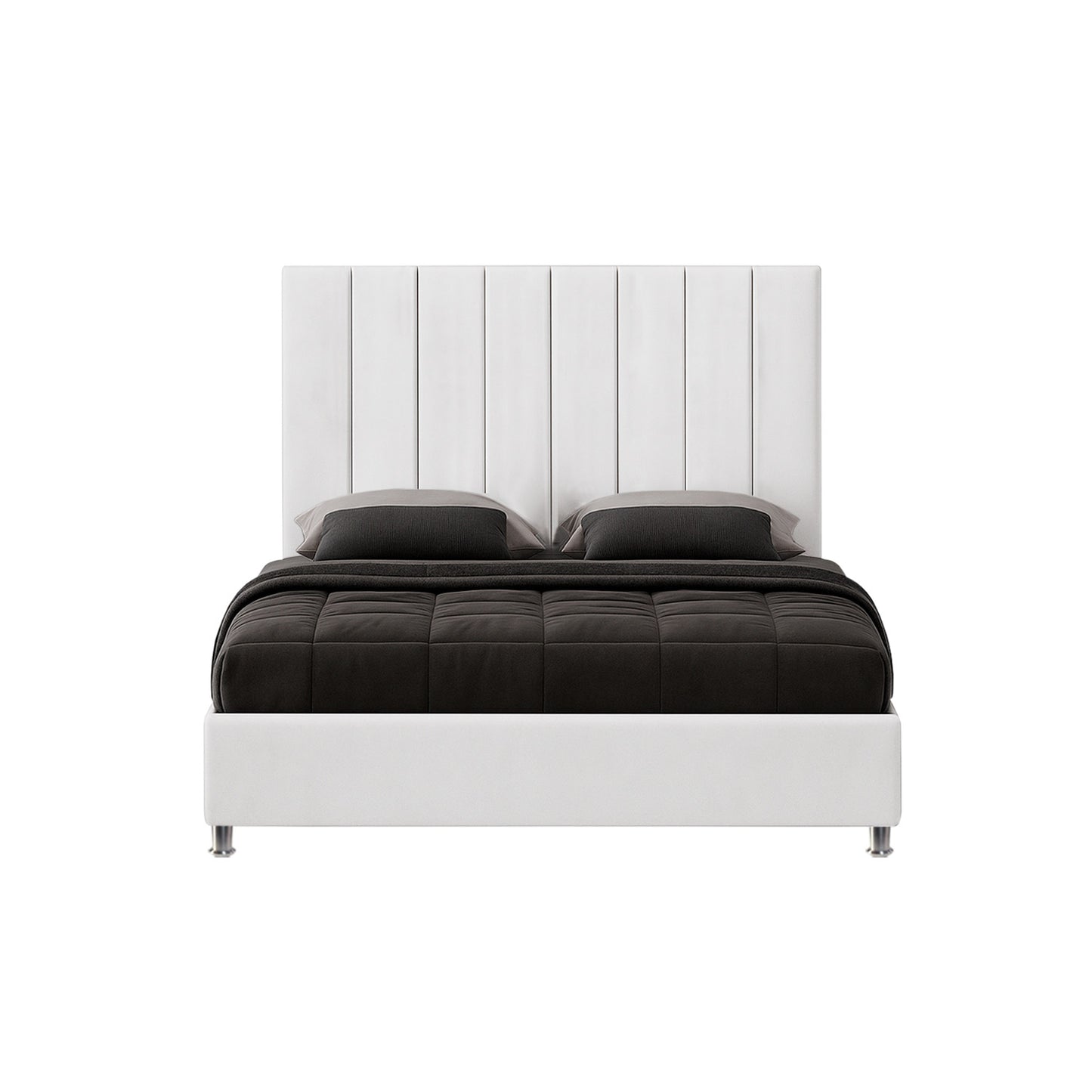 Base Cama Con Espaldar Sencillo Natura Blanco