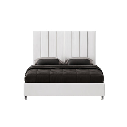 Base Cama Con Espaldar Sencillo Natura Blanco