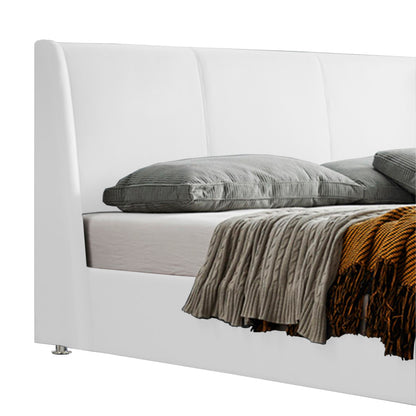 Base Cama Con Espaldar Doble Mousai Blanco