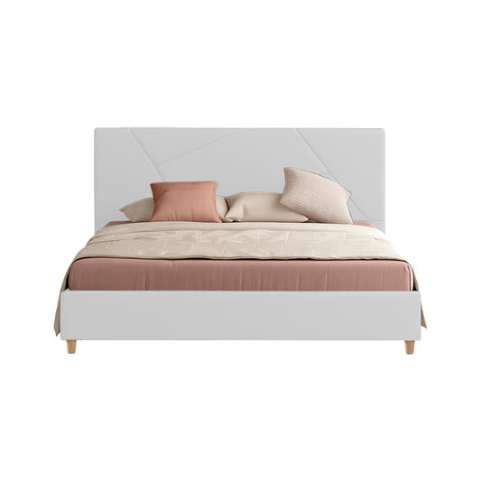 Base Cama Con Espaldar Doble Hampton Blanco