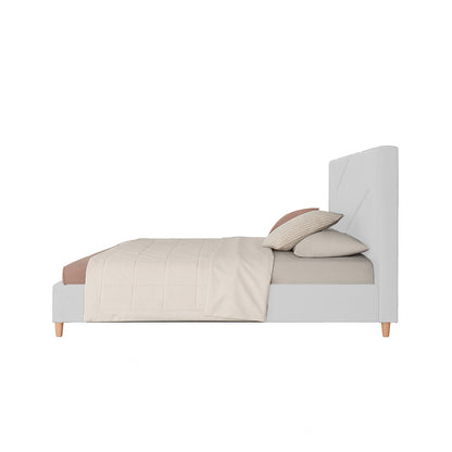 Base Cama Con Espaldar Queen Hampton Blanco