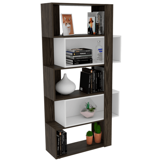 Biblioteca Veluna Chocolate Y Blanco