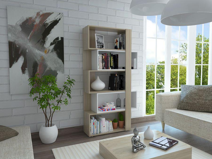 Biblioteca Veluna  Rovere  Y Blanco