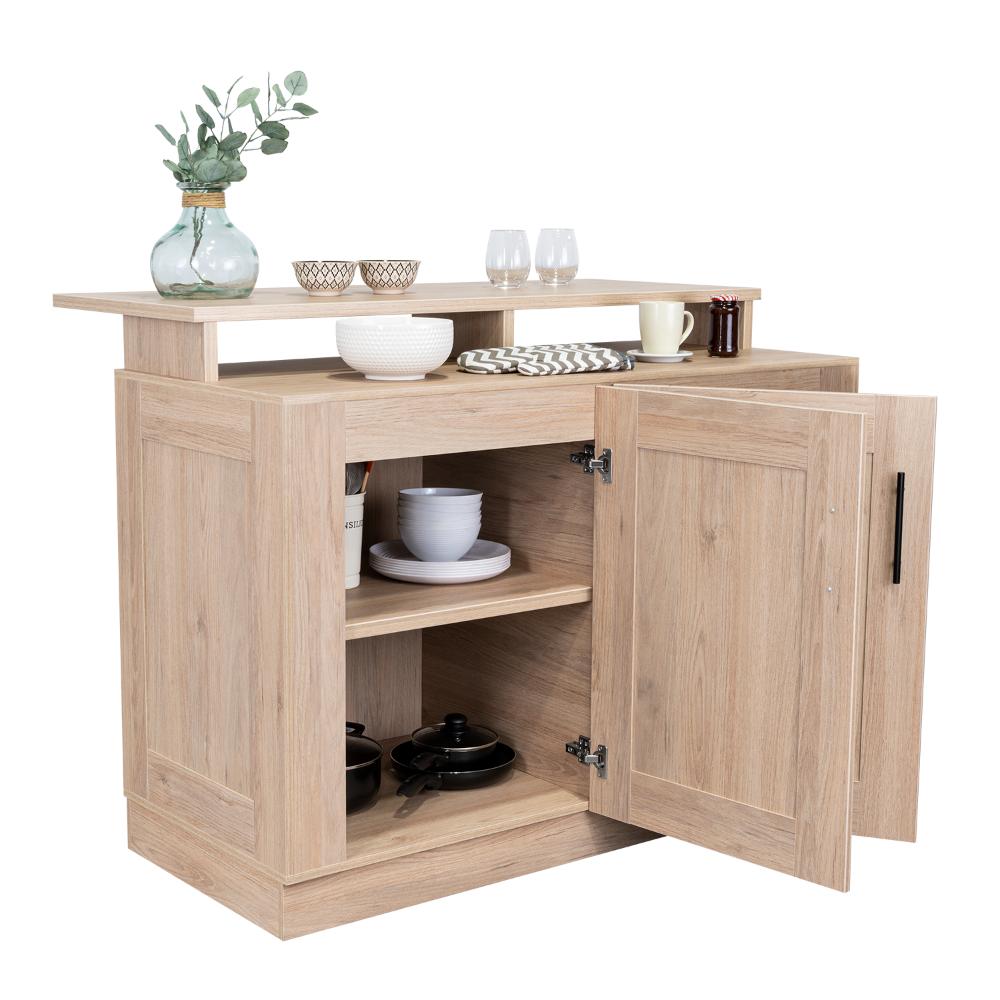 Barra De Cocina Elavor Rovere Y Blanco