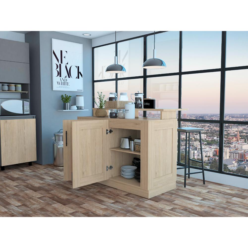 Barra De Cocina Elavor Rovere Y Blanco