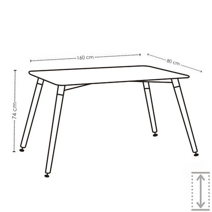 Mesa Eames Rectangular Negra 160X80X74