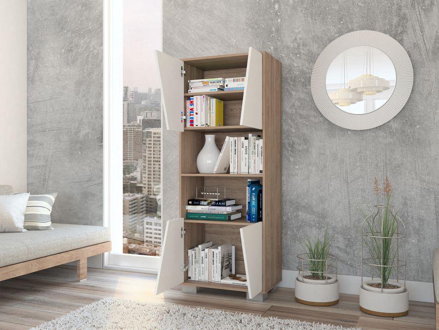Biblioteca Fenari Miel Y Blanco