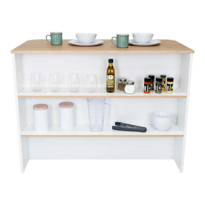 Barra De Cocina Nimora Blanco Y Rovere