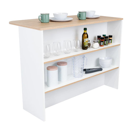 Barra Auxiliar Nimora  Blanco Y Rovere