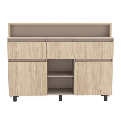 Barra De Cocina Zomira Beige Y Chocolate