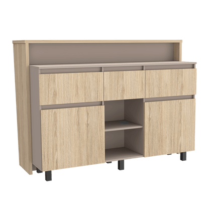 Barra De Cocina Zomira Beige Y Chocolate