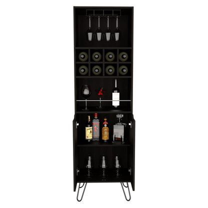 Bar Faelun, Wengue, Con Espacio Para Botellas Y Portacopas