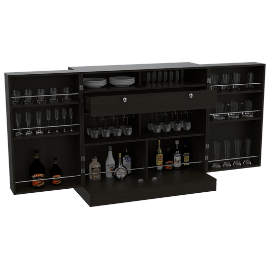 Bar Menglo, Wengue, Con Dos Puertas Y Espacio Porta Copas