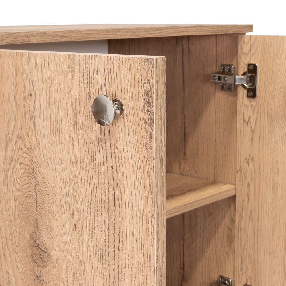 Bar Zen, Macadamia Y Blanco, Con Espacio Para Botellas Y Porta Copas
