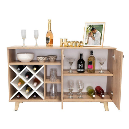 Bar Zen, Macadamia Y Blanco, Con Espacio Para Botellas Y Porta Copas