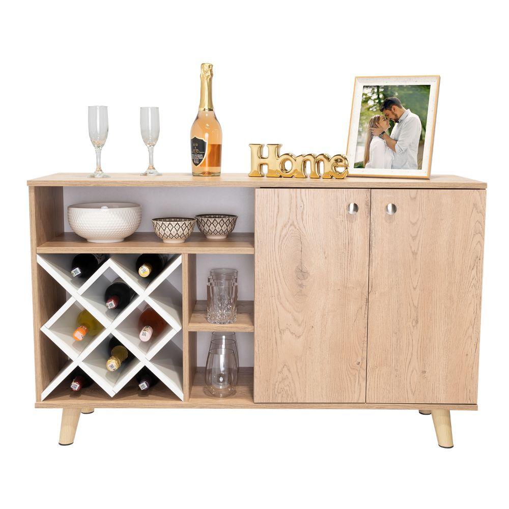 Bar Zen, Macadamia Y Blanco, Con Espacio Para Botellas Y Porta Copas