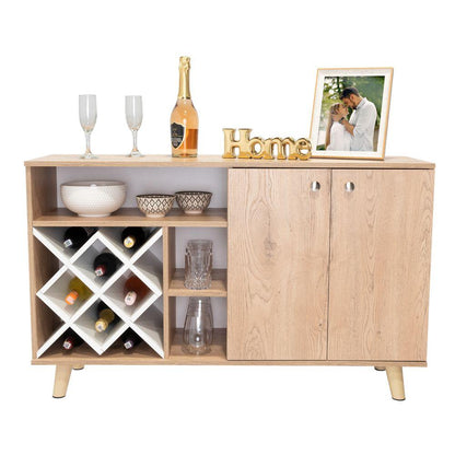 Bar Zen, Macadamia Y Blanco, Con Espacio Para Botellas Y Porta Copas