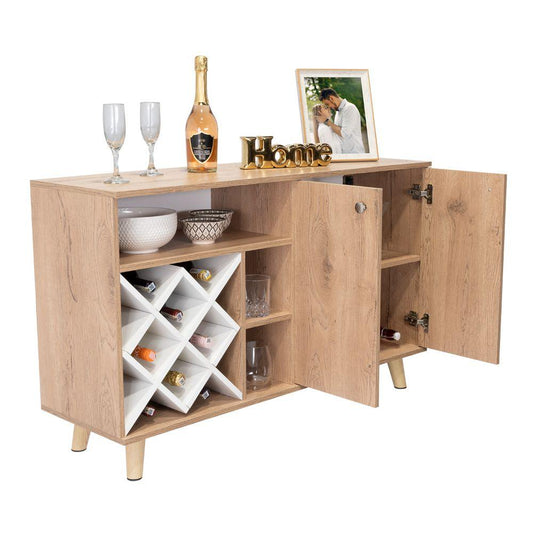 Bar Zen, Macadamia Y Blanco, Con Espacio Para Botellas Y Porta Copas