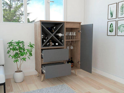 Mueble Bar Jureli  Miel Y Plomo
