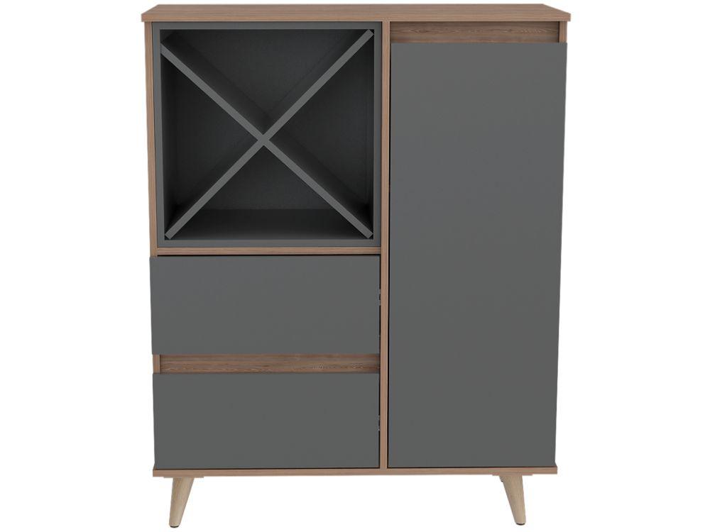 Mueble Bar Jureli  Miel Y Plomo