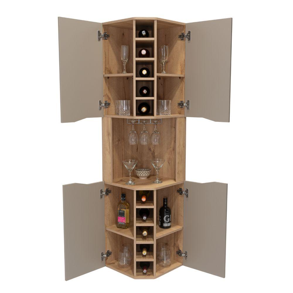 Bar Yureon, Café Claro Y Cocoa, Con 4 Puertas Y Amplio Espacio De Almacenamiento