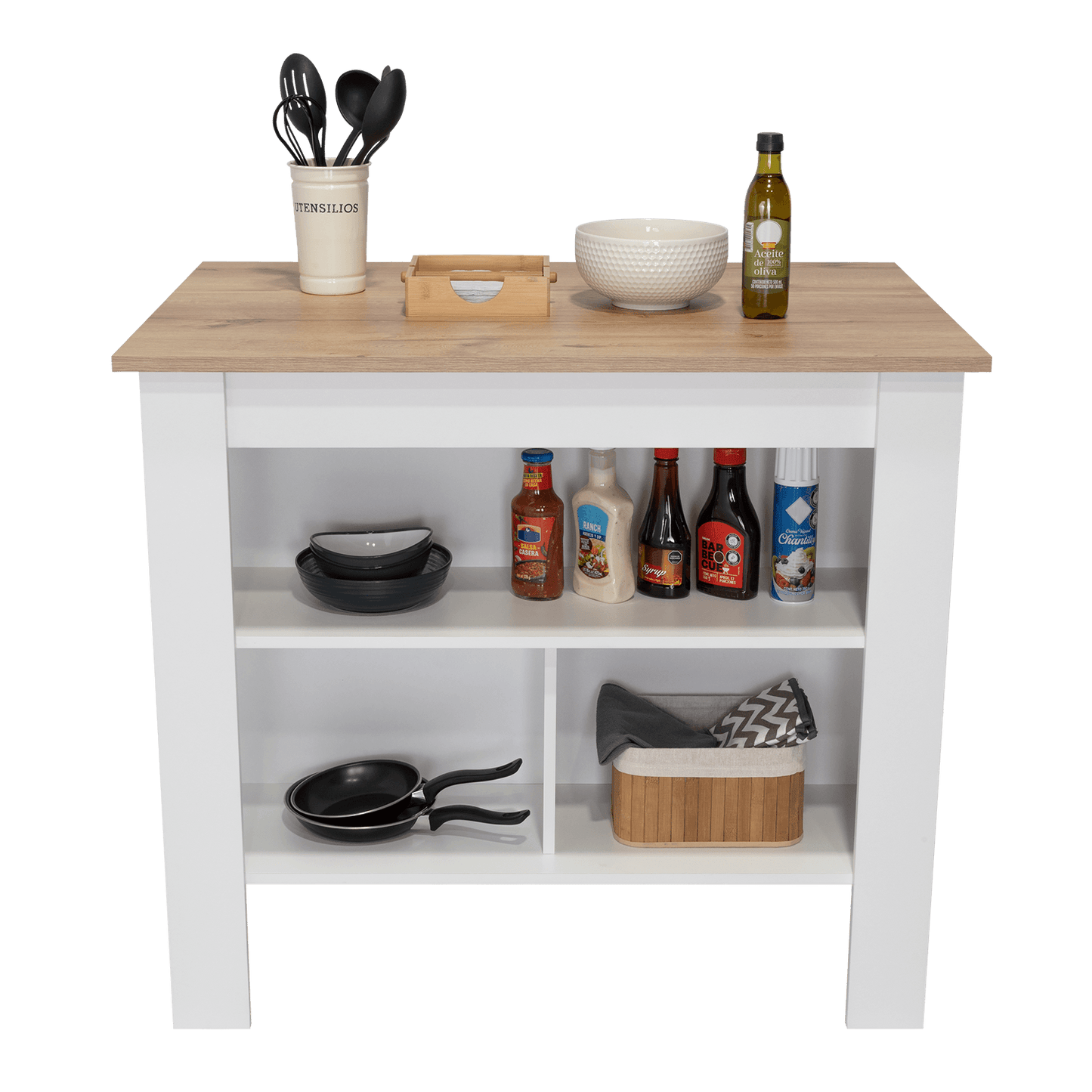 Barra De Cocina Serima Blanco Y  Duna