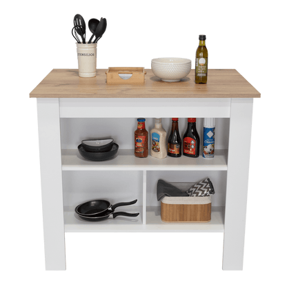 Barra De Cocina Serima Blanco Y  Duna