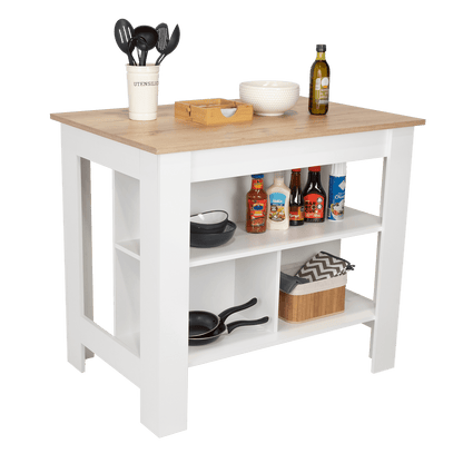 Barra De Cocina Serima Blanco Y  Duna