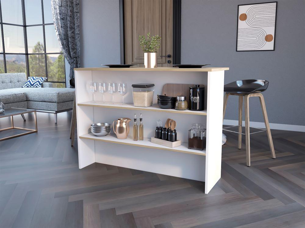 Barra De Cocina Nimora Blanco Duqueza Y Macadamia