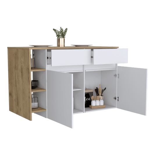 Barra De Cocina Nimora Blanco Y Miel