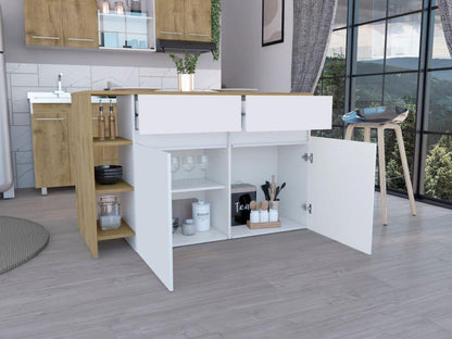 Barra De Cocina Nimora Blanco Y Miel