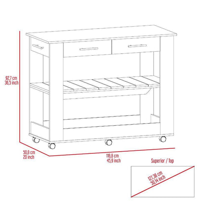 Barra De Cocina Serima Wengue Y Duna Rodachines