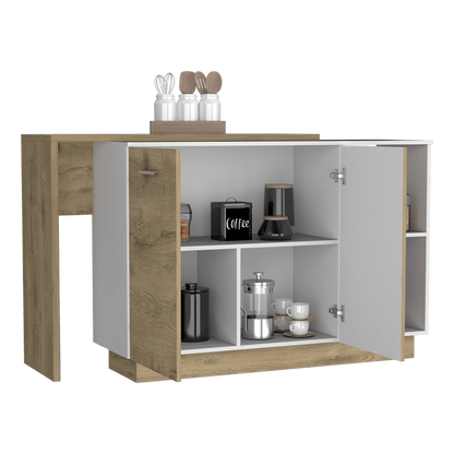 Barra De Cocina Avorin Macadamia Y Blanco