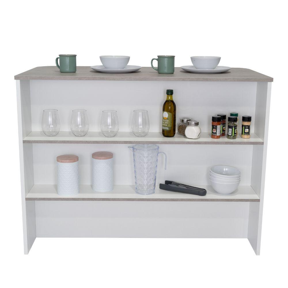 Barra De Cocina Nimora Blanco Y Gris