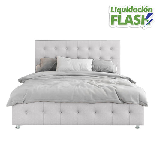 Base Cama Con Espaldar Doble Capital Blanco