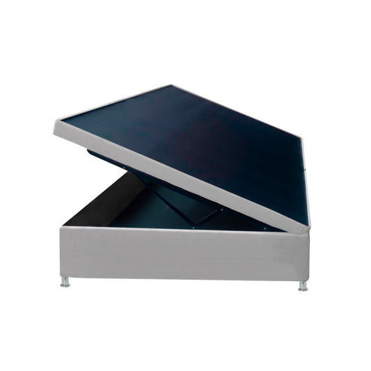 Base Cama Baúl Doble Gris Perla