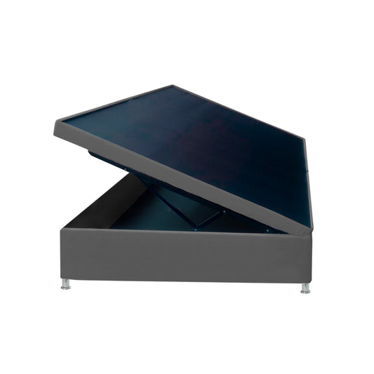 Base Cama Baúl Semidoble Gris Plomo