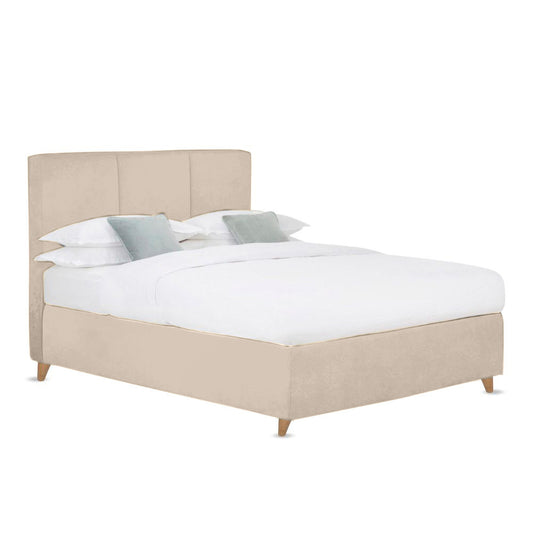 Base Cama Con Espaldar King Pretty  Beige