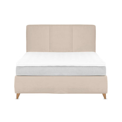 Base Cama Con Espaldar King Pretty  Beige