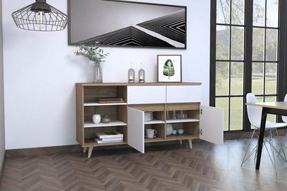 Mesa Auxiliar Atloste Miel Y Blanco