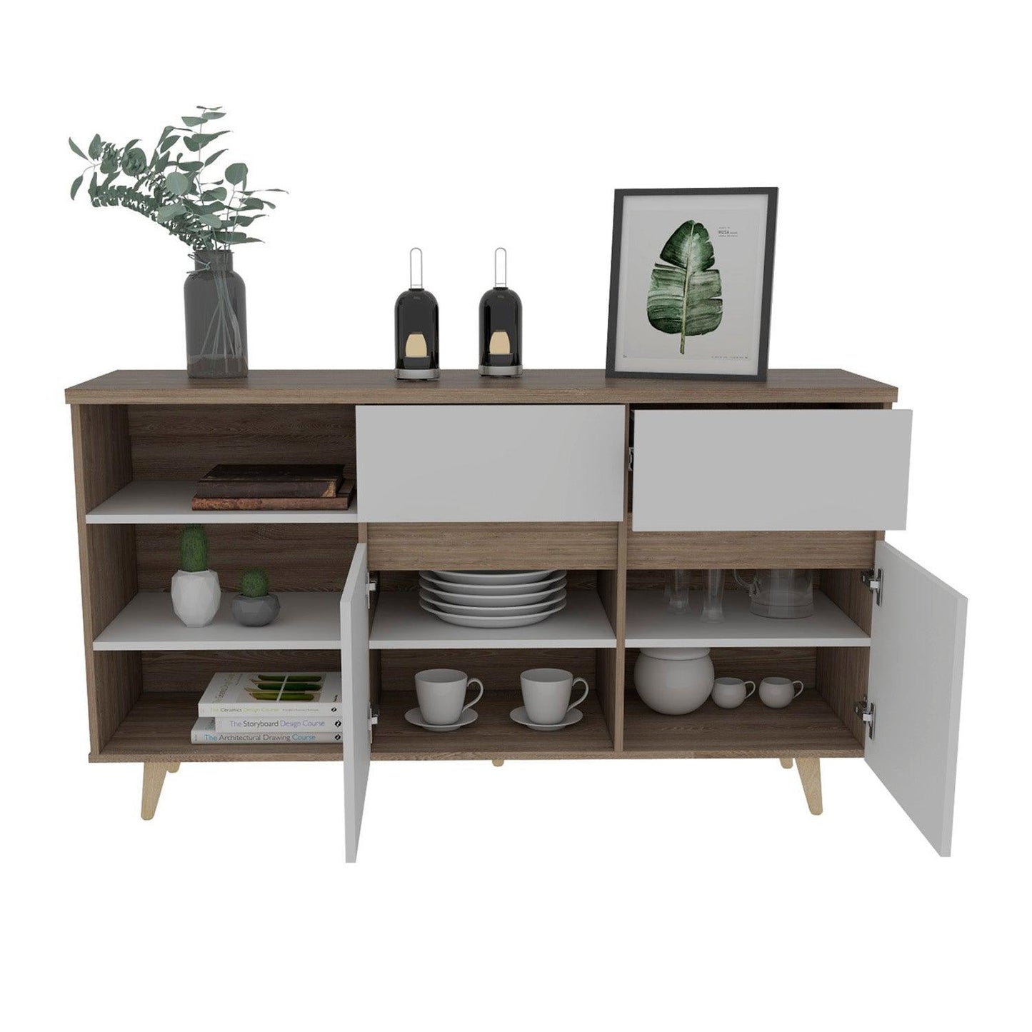Mesa Auxiliar Atloste Miel Y Blanco