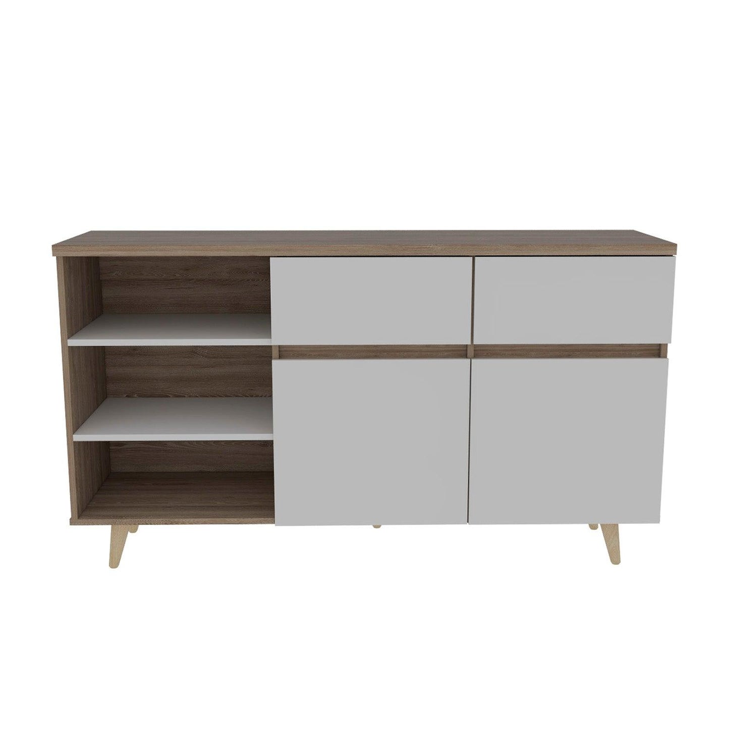 Mesa Auxiliar Atloste Miel Y Blanco